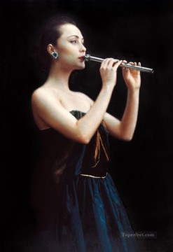  Yifei Lienzo - Flauta Nocturna Chica China Chen Yifei
